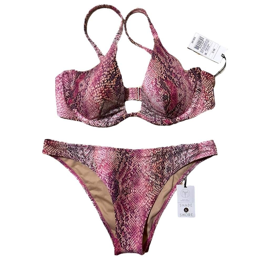 Pink Snake Print Bikini